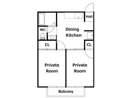 マ・メゾン広瀬(2DK/2階)の間取り写真