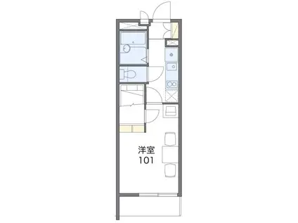 レオパレス夢眠舎(1K/3階)の間取り写真