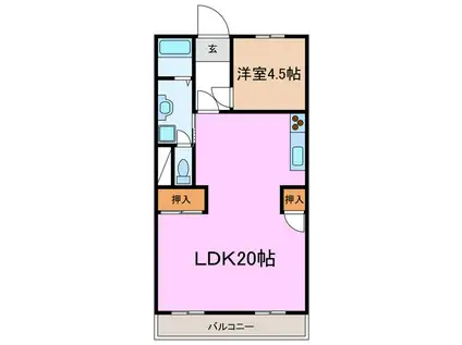 第二豊郷ビル(1LDK/3階)の間取り写真