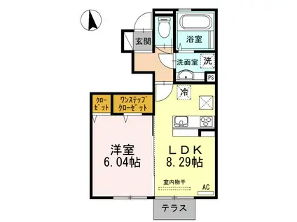 WISH(1LDK/1階)の間取り写真