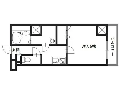 レジデンスM姫路(1K/3階)の間取り写真