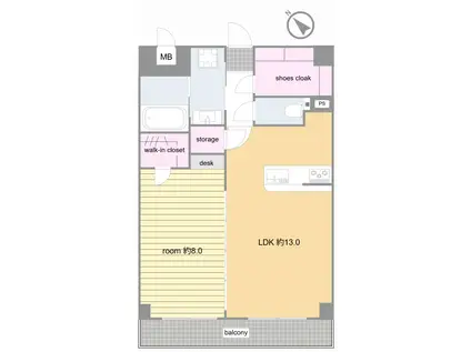 PLUMYRE(1LDK/2階)の間取り写真