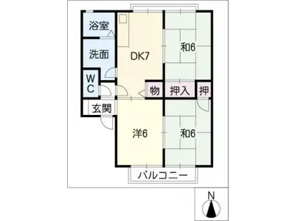 セジュール仁連木(3DK/2階)の間取り写真