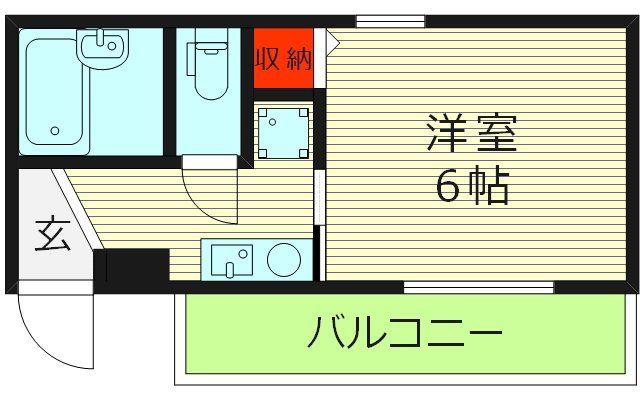 眞柄ビル(1K/4階)の間取り写真