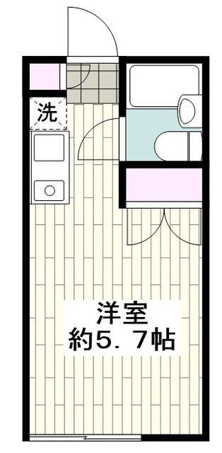 クレア湘南(ワンルーム/1階)の間取り写真