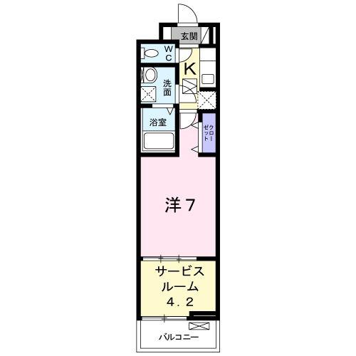 リファイメント(1SK/1階)の間取り写真