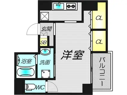 NET LIFE 本町(1K/5階)の間取り写真