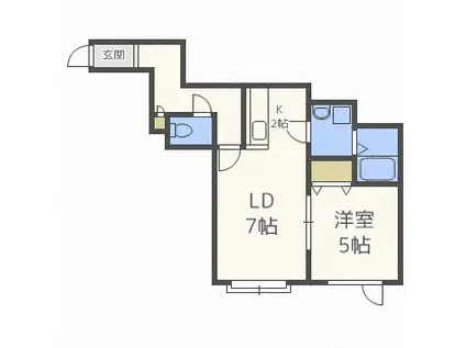 エルズカーサIII(1LDK/2階)の間取り写真