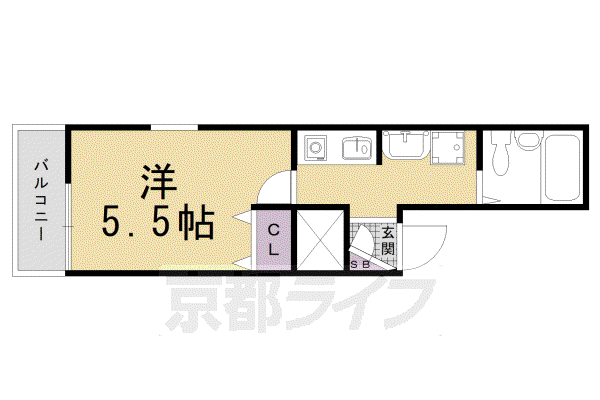 クラシカル志音I(1K/4階)の間取り写真