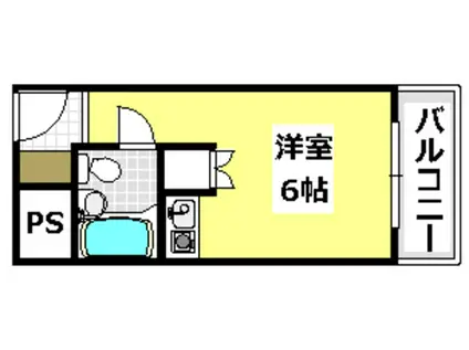 シャルム茨木(ワンルーム/3階)の間取り写真