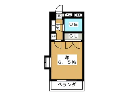 シャーレン鳳(1K/2階)の間取り写真
