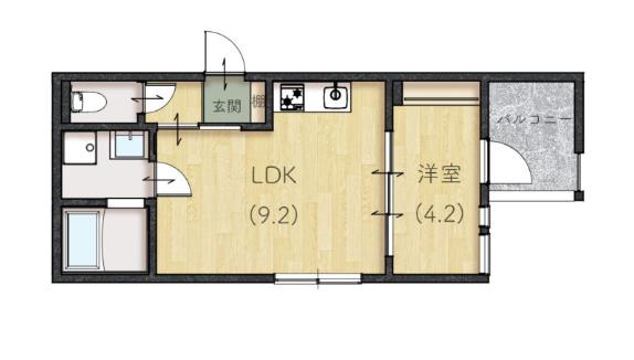 サルース(1LDK/2階)の間取り写真