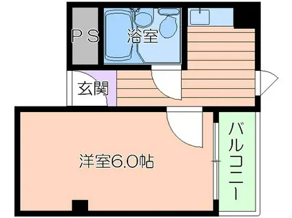 ホワイトハウス3番館(1K/3階)の間取り写真