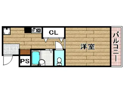 ベルレオーネ(1K/4階)の間取り写真