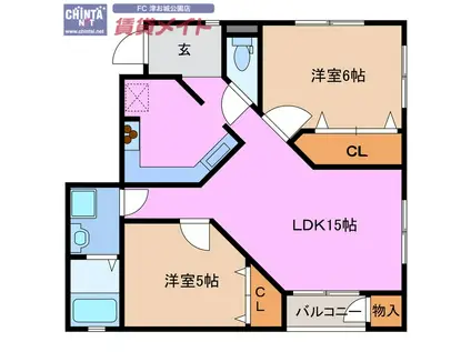 ベイト シャローム(2LDK/2階)の間取り写真