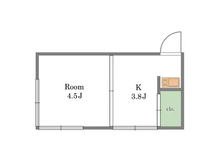 青木荘(1K/1階)の間取り写真