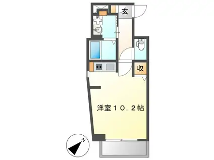 メゾンドール栄(ワンルーム/3階)の間取り写真