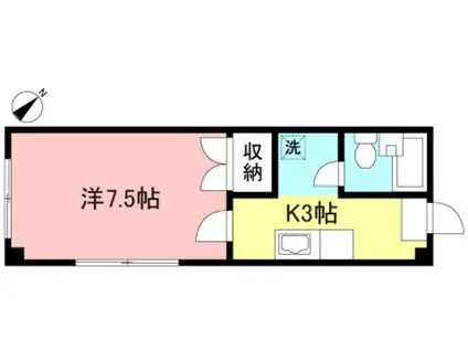 コーポヤマグチ(1K/1階)の間取り写真