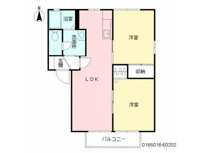 イースト V棟(2LDK/2階)の間取り写真