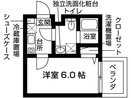 ネクスフィーダ北白川(1K/3階)の間取り写真