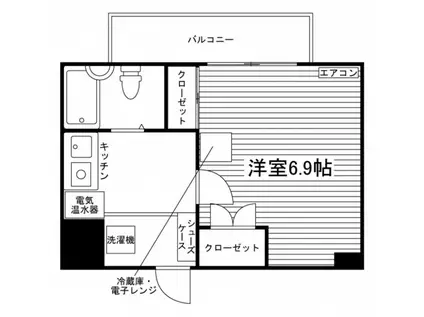 ヴィラージュ西宮(1K/2階)の間取り写真