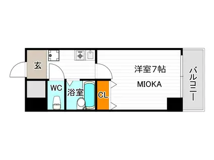 グランディール阪南町II番館(1K/2階)の間取り写真