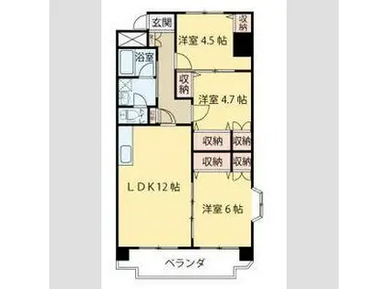 第5ジーオンビル(3LDK/3階)の間取り写真