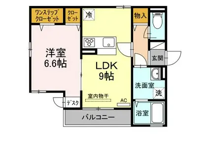 ヴィラ・オキネ(1LDK/2階)の間取り写真