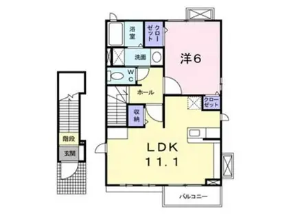 マロンデ・ボニート(1LDK/2階)の間取り写真