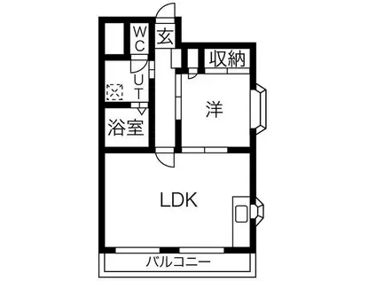 クラシティ御幸(1LDK/13階)の間取り写真