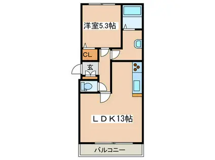 アルパインローズII(1LDK/2階)の間取り写真