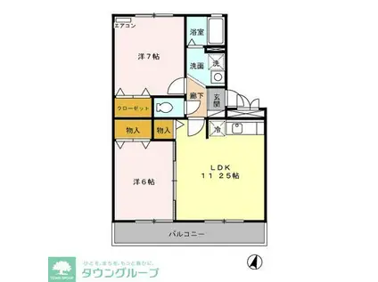 キャロルステージISHII(2LDK/1階)の間取り写真