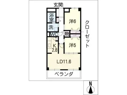 ルミナス(2LDK/3階)の間取り写真