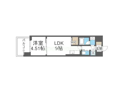 レオングラン本町橋(1LDK/14階)の間取り写真