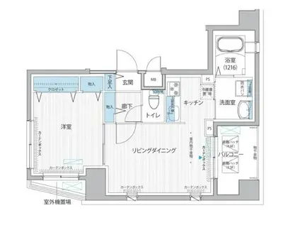 セレーノ下丸子(1LDK/4階)の間取り写真