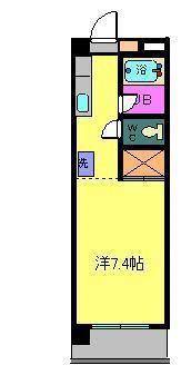 オクトワール松山土居田西館(1DK/4階)の間取り写真