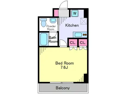 クレイシア世田谷船橋(1K/4階)の間取り写真