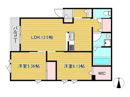 ヴィラ・カーム(2LDK/2階)の間取り写真