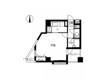 スカイコート高田馬場第2(1K/4階)の間取り写真