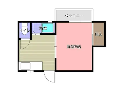 小倉A1(1DK/2階)の間取り写真