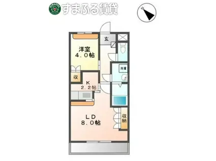 アイレス西尾(1LDK/1階)の間取り写真