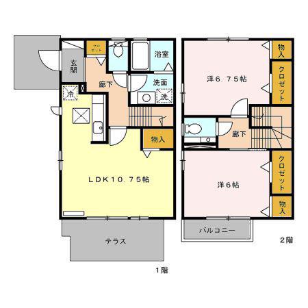 プラムツリー(2LDK/1階)の間取り写真
