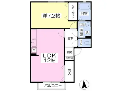 メゾン・ベルジュ壱番館(1LDK/1階)の間取り写真