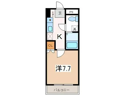 サンライズ北深志(1K/3階)の間取り写真