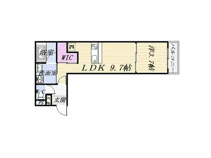 FAMILY STAGE道徳新町(1LDK/3階)の間取り写真