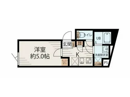 アズール世田谷(1K/4階)の間取り写真