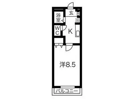レ・ファミーユ(1K/2階)の間取り写真