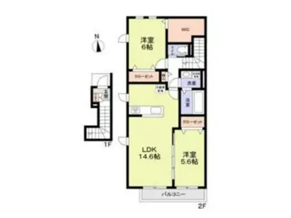 LUMIEREII(2LDK/2階)の間取り写真