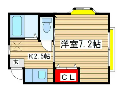 コーポふ美(1K/2階)の間取り写真