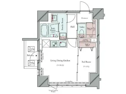 GRAN PASEO 広尾 (1LDK/8階)の間取り写真